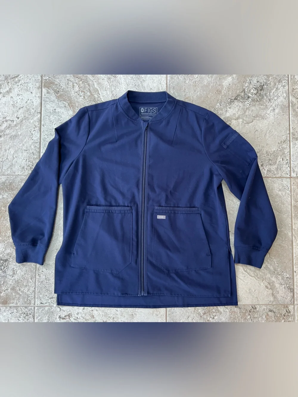 FIGS Women's Bellery Scrub Zippered Lightweight Jacket Navy Blue (PO #1286), XL - Picture 1 of 10